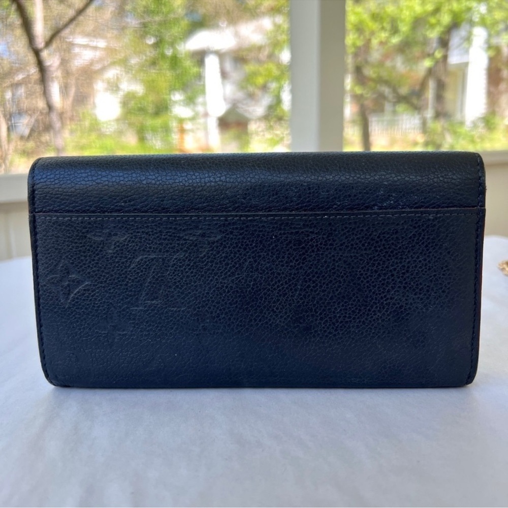 Authentic Louis Vuitton Empreinte Sarah Wallet navy red gold - Picture 3 of 9